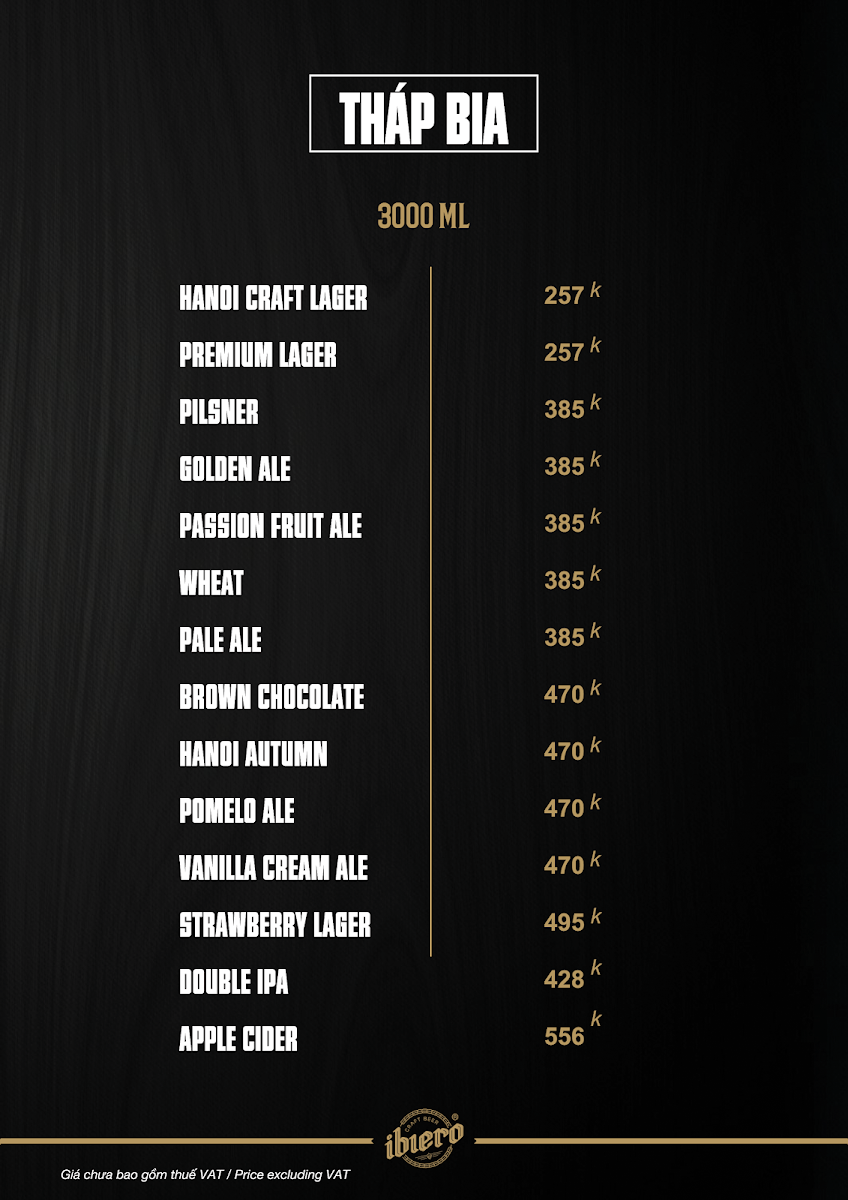 Menu Ibiero Beer Club - Times City-5